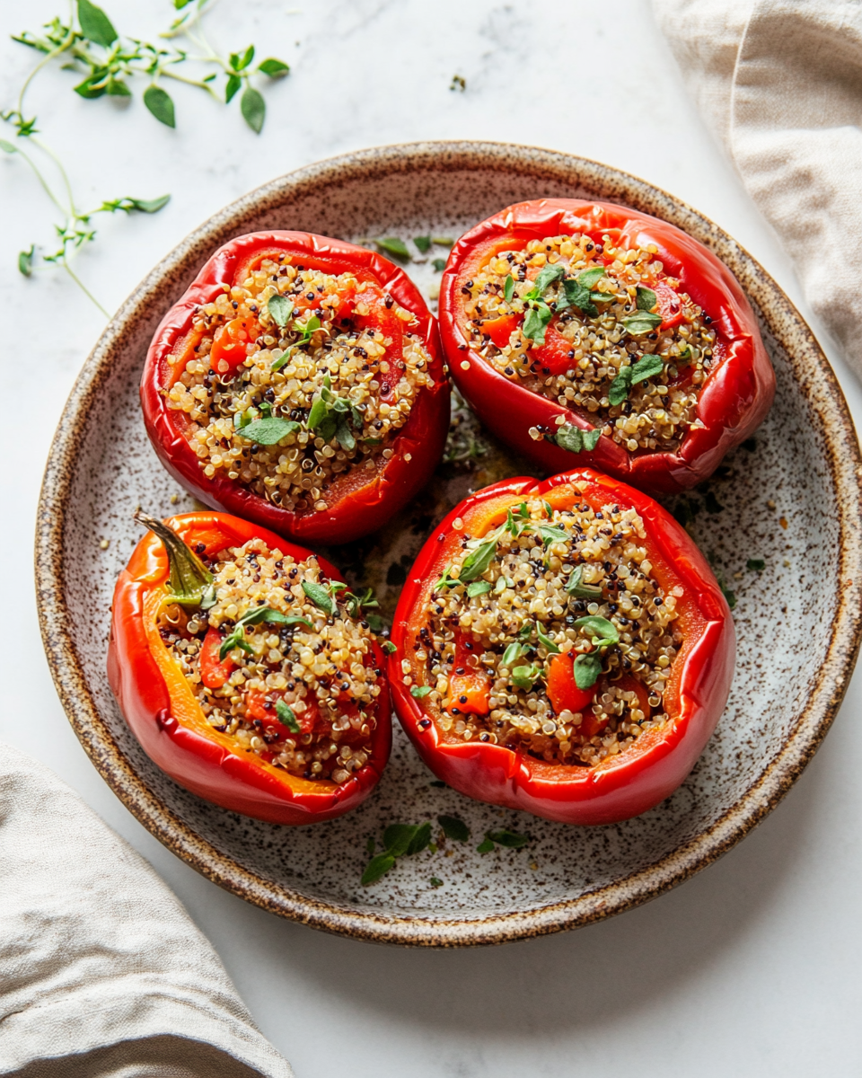 Oregano Quinoa Stuffed Peppers